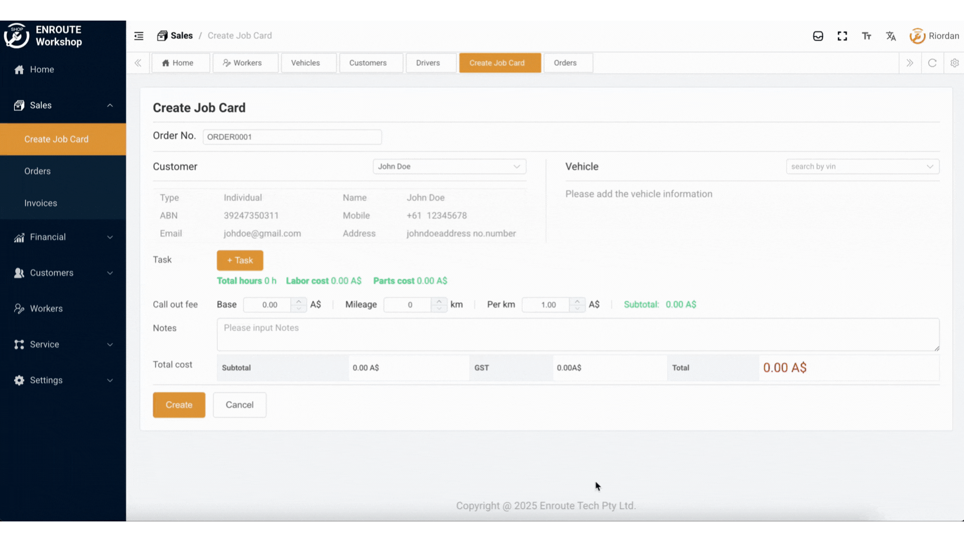Selecting vehicle from dropdown or adding new vehicle